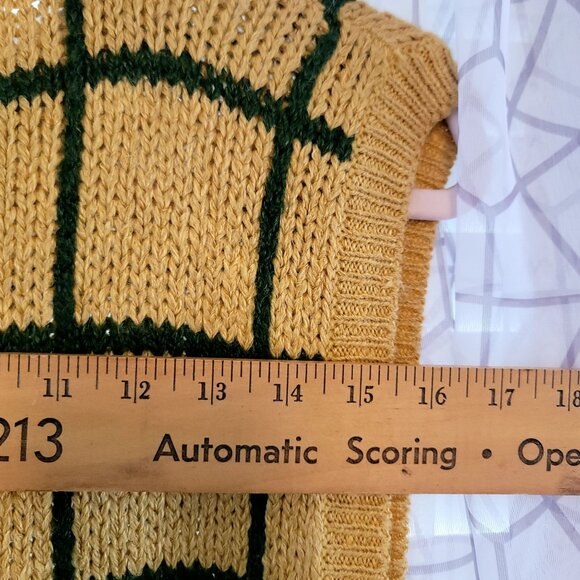 Tilbury Small Knit Sweater Vest Checkerboard Sleeveless Vintage Deadstock - Picture 6 of 7